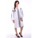 Embroidered dress "Thought" White&Gray